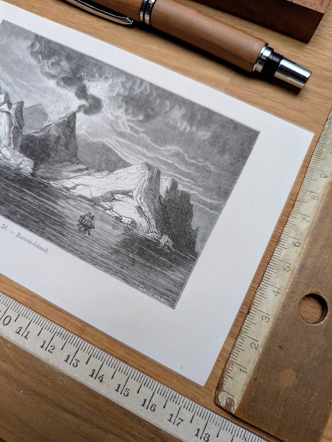 Printed in 1868, Barren Island, Indian Ocean.