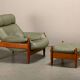 Lounge Chair in the manner Sergio Rodrigues and Jean Gillon, Oak / Leather