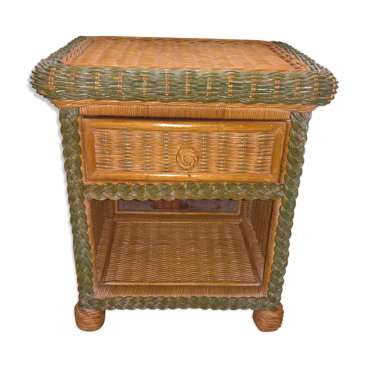 Rattan bedside table