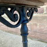 Café table bistro vintage brasserie 1890-1910 cast iron & fir