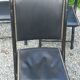 Set of 6 folding chairs, 70s design, 3 leather, 3 moleskin