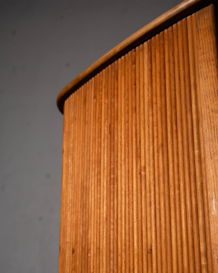 Grocery cabinet with curtain