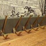 set of 5 1930 brass coat hooks