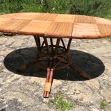 Extension rattan table circa 1960