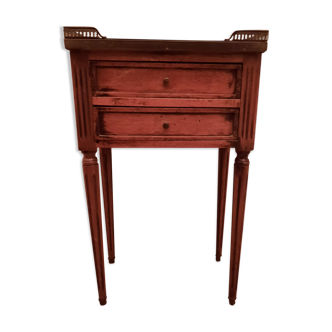 Louis XVI style bedside table with gallery