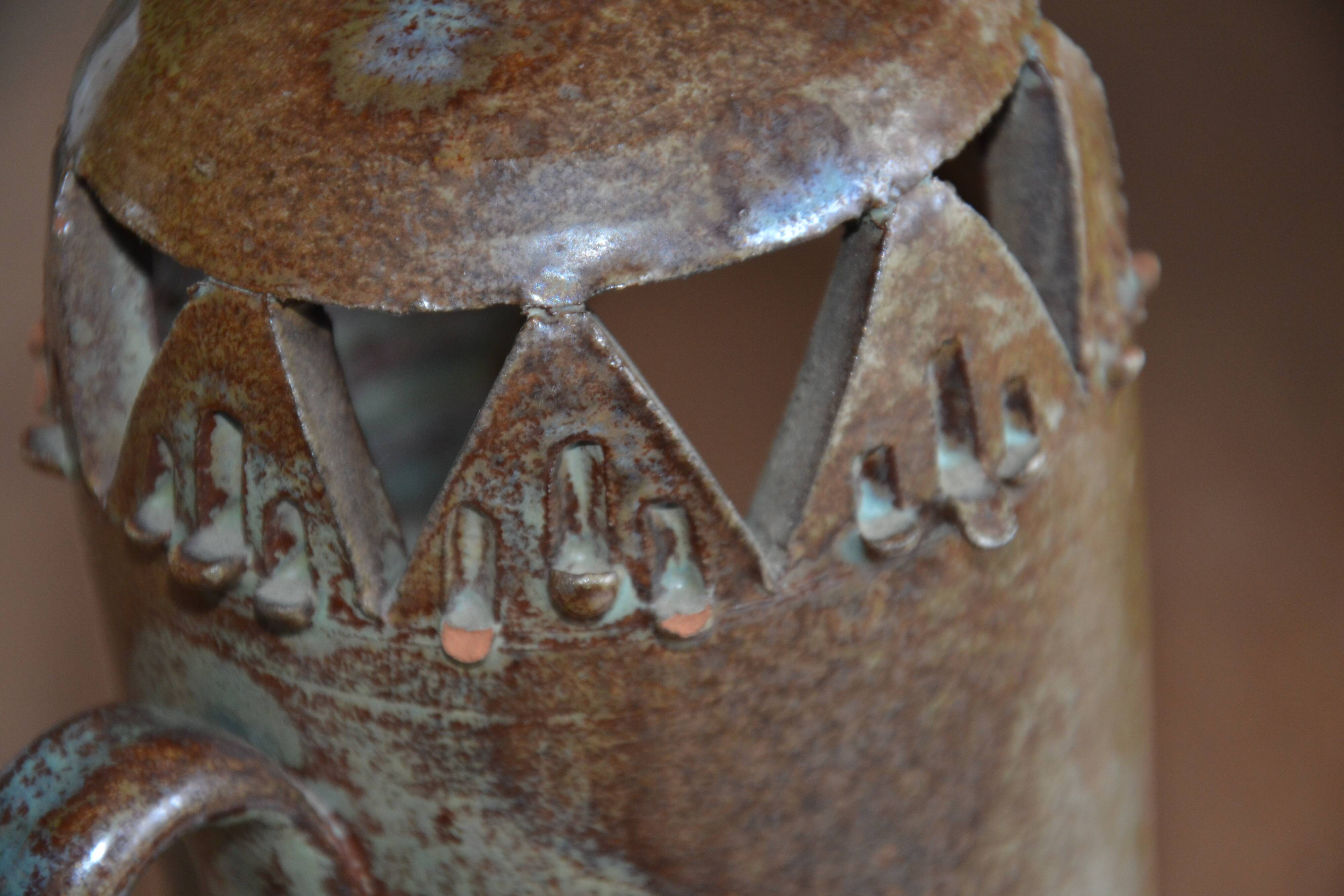 Stoneware photophore "the Cyclades" 1970s