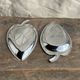 Pair of silver-plated bowls in the shape of a stylised leaf 11.5x22