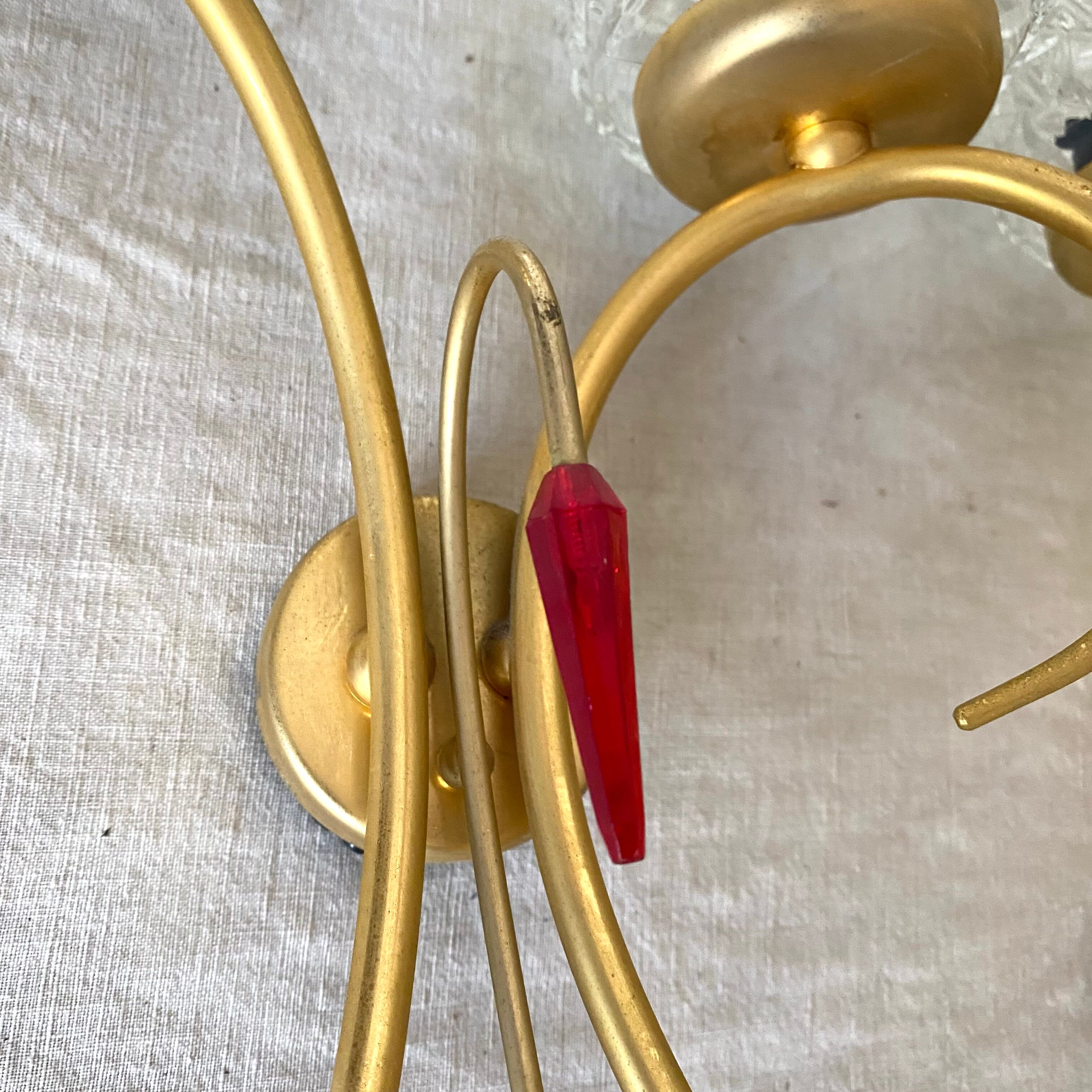 Pair of double design wall lamps 60s