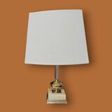 Hollywood Regency table lamp in gold brass and onyx - 1970s