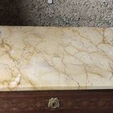 Louis XVI style marble and marquetry sideboard