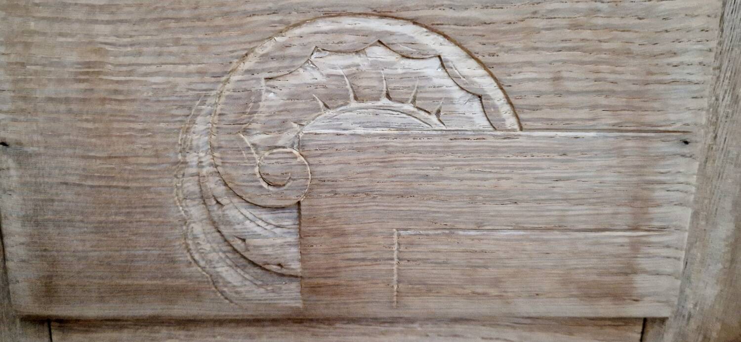 Art deco style oak bedside table from the 1920s