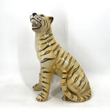 Ceramic hand painted leopard, 1960s Italy
