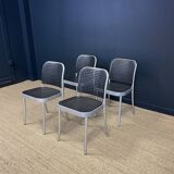 Set of 4 Silver chairs by Magistretti for Padova 1980 Italy
