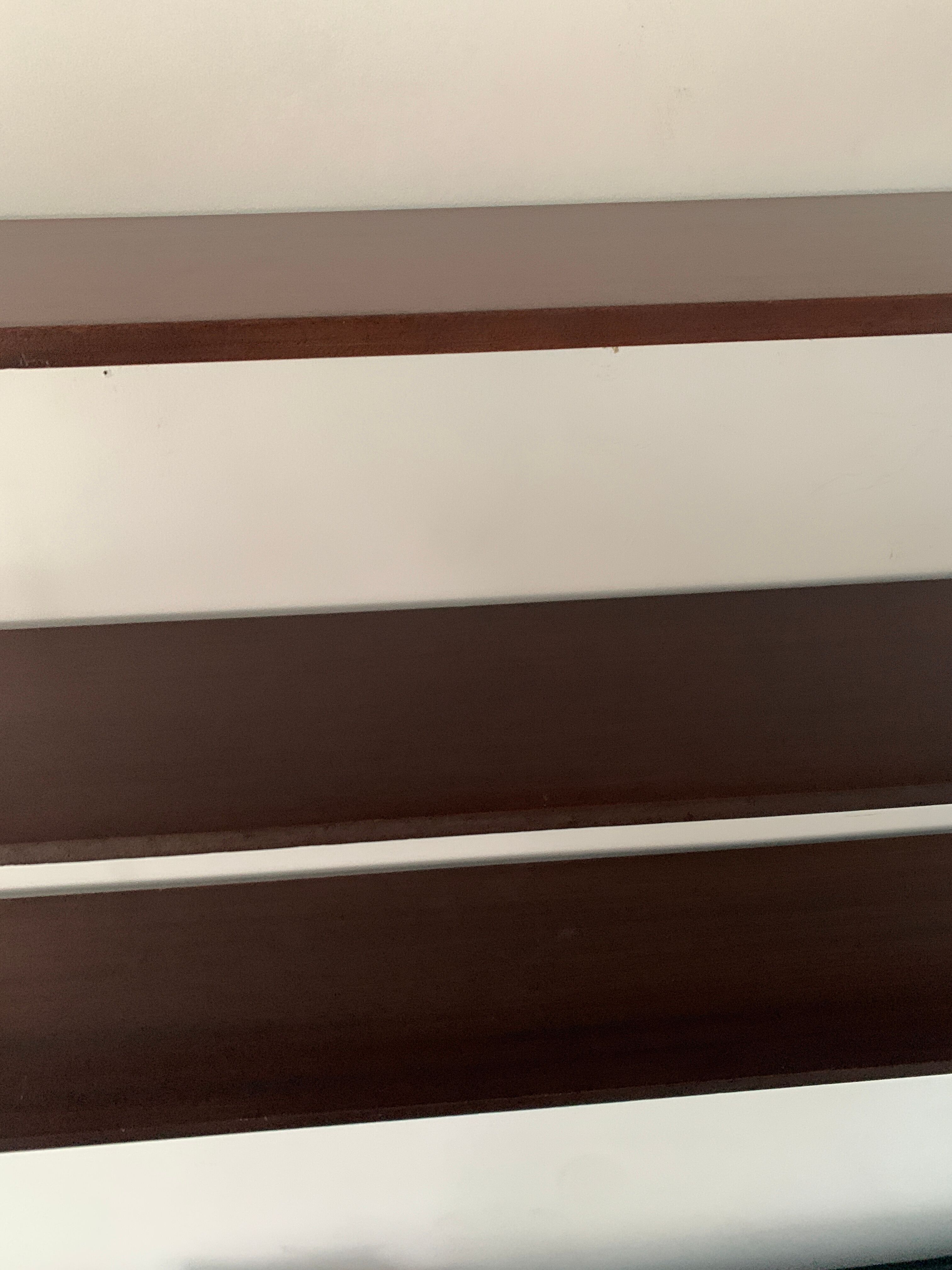 String wall shelf in wood and brass, 1960