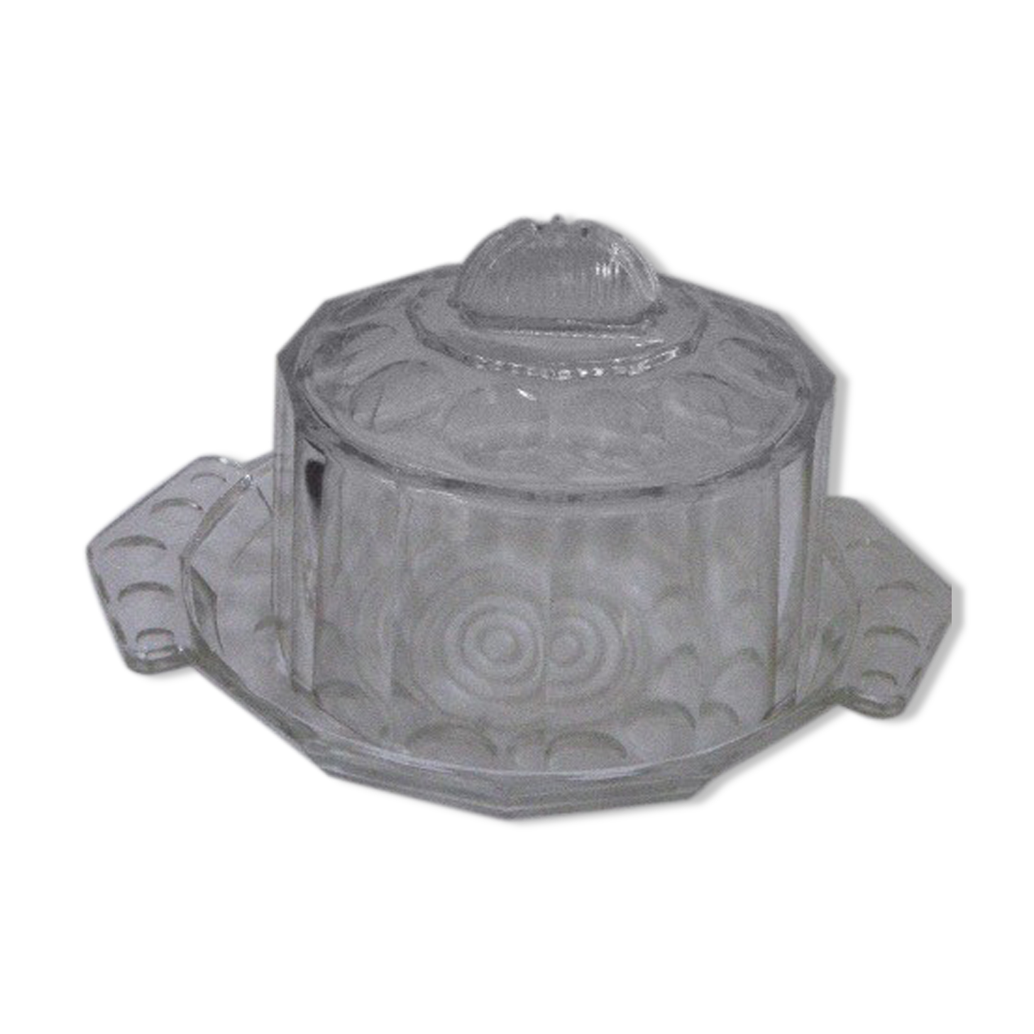Mini Plat A Patisserie + Cloche Hauteur 17CM en Verre Transparent