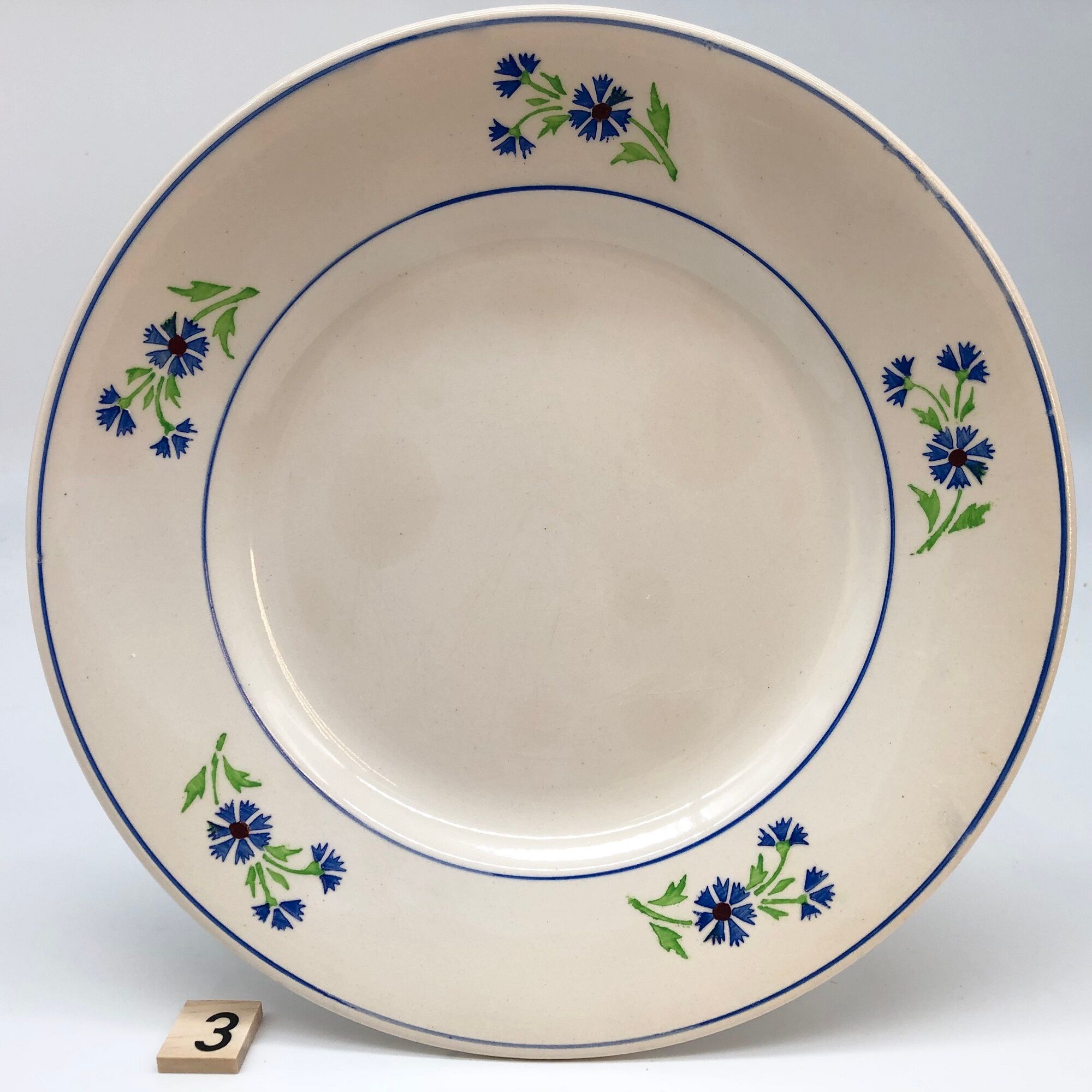 6 plates vintage niderviller model "blueberry"