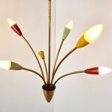 Mid century brass italian chandelier, 1960s