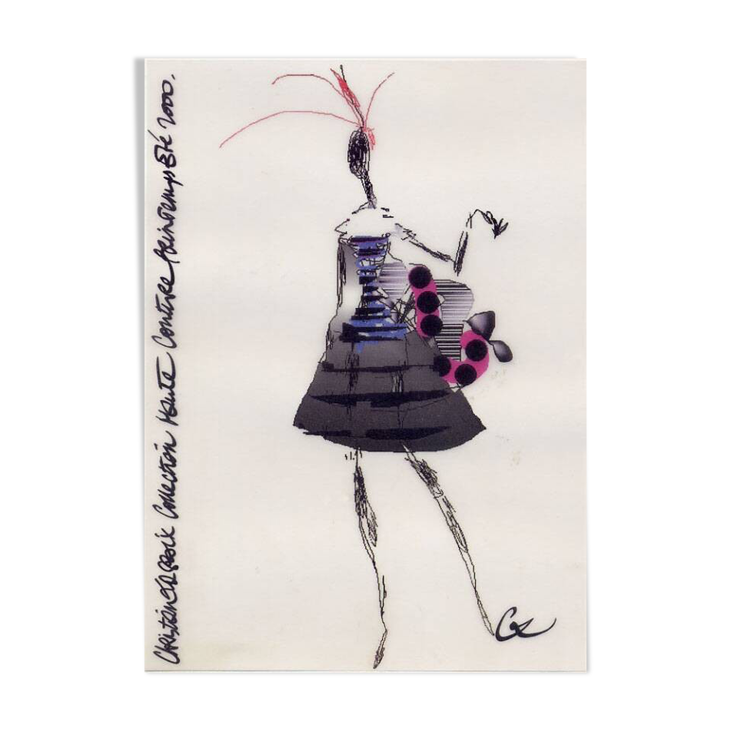 Fashion show sketch by Christian Lacroix