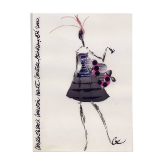 Fashion show sketch by Christian Lacroix