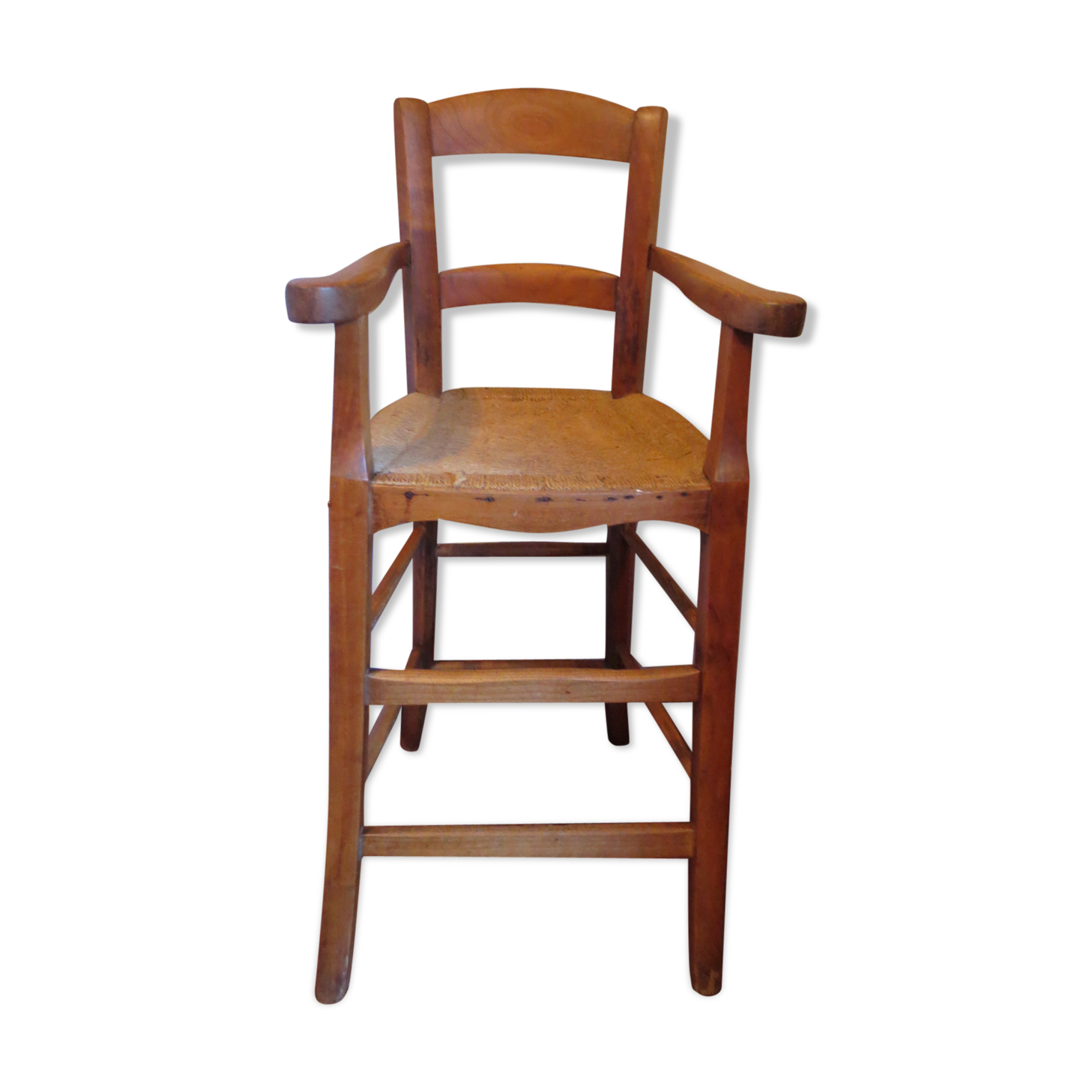 High chair ancienne poupee xixè merisier