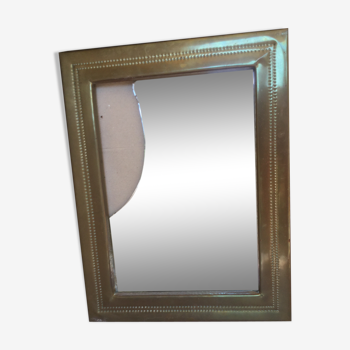 Mirror 50 x 66 cm frame copper pierced of the 1970s