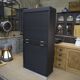 Solid oak shuttered wardrobe, anthracite grey, French work circa 1950