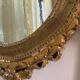 Antique oval mirror with gold leaf – Pediment with bow & floral motifs style
