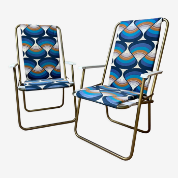 Pair of foldable camping chairs "Lafuma"