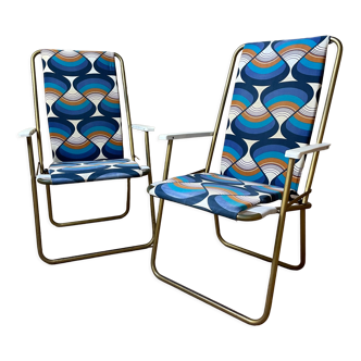 Pair of foldable camping chairs "Lafuma"