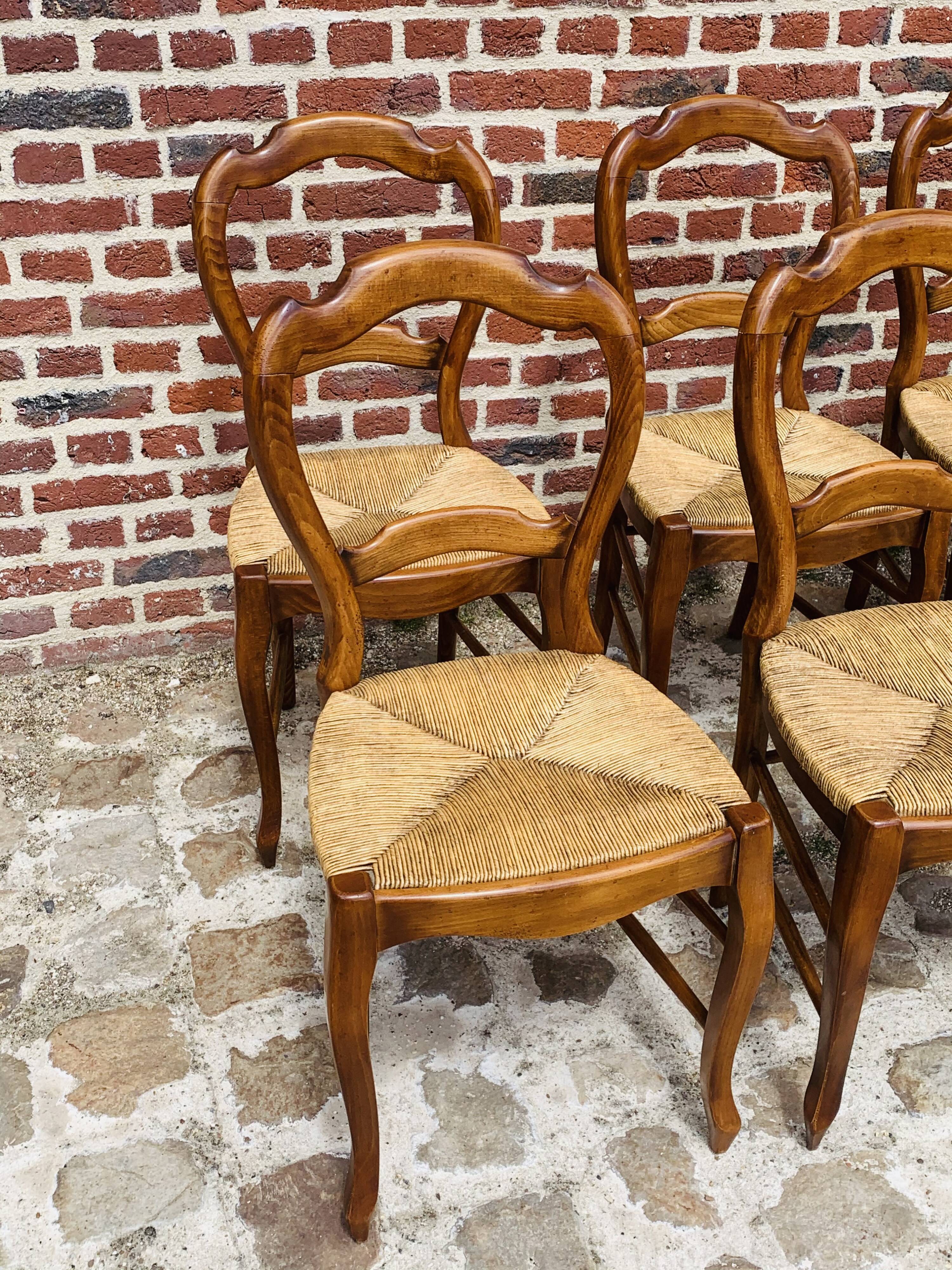 Suite of 8 chairs in cherry Louis Philippe