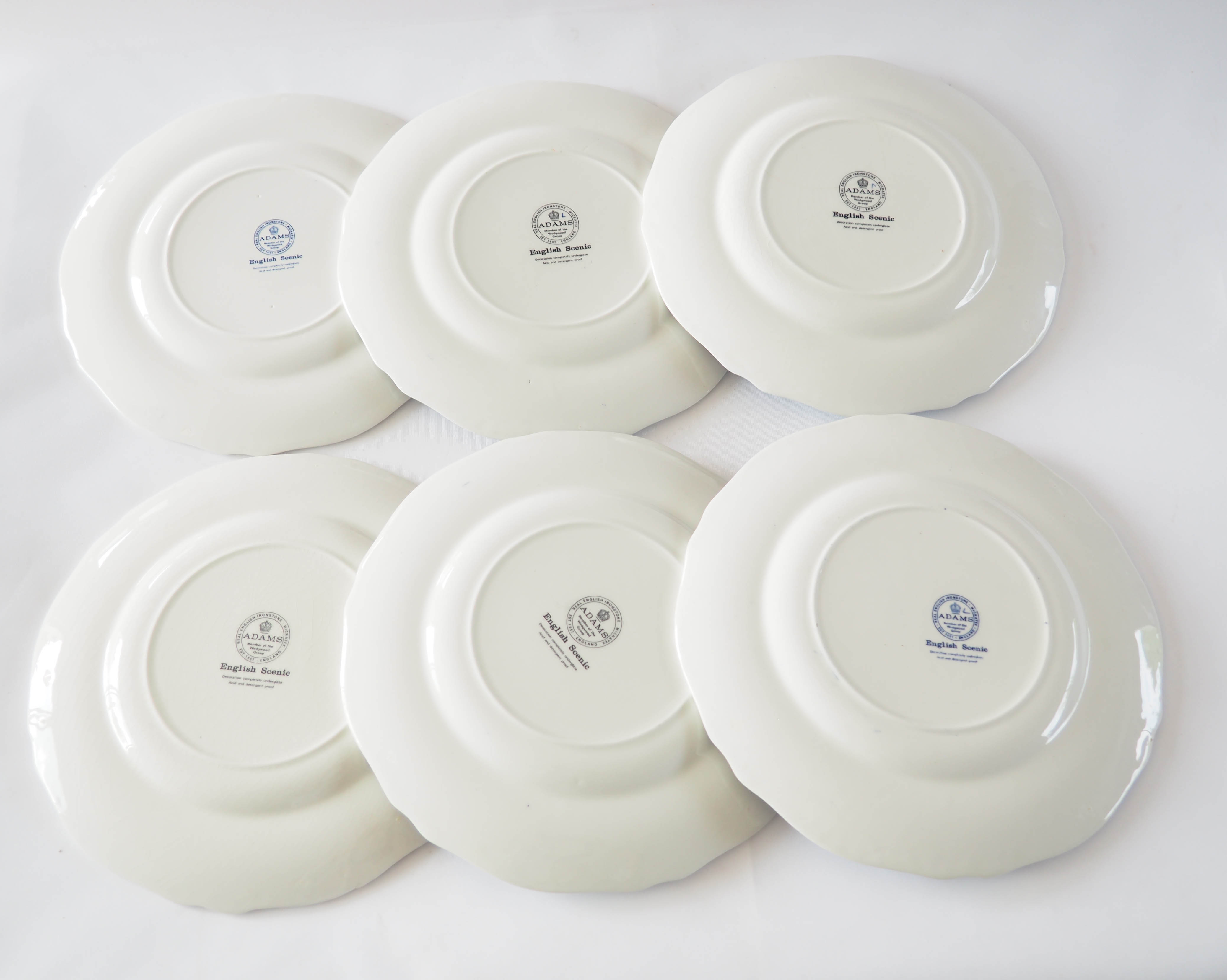 6 English plates country décor