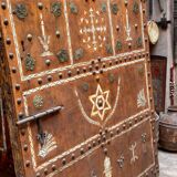 Berber heritage: ancient door decorated with camel bones