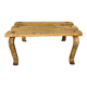 Tabouret bas, porte plante en bois et métal
