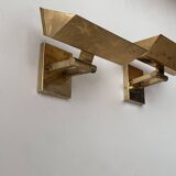 Pair of vintage adjustable wall lights, solid brass, Italy 1970