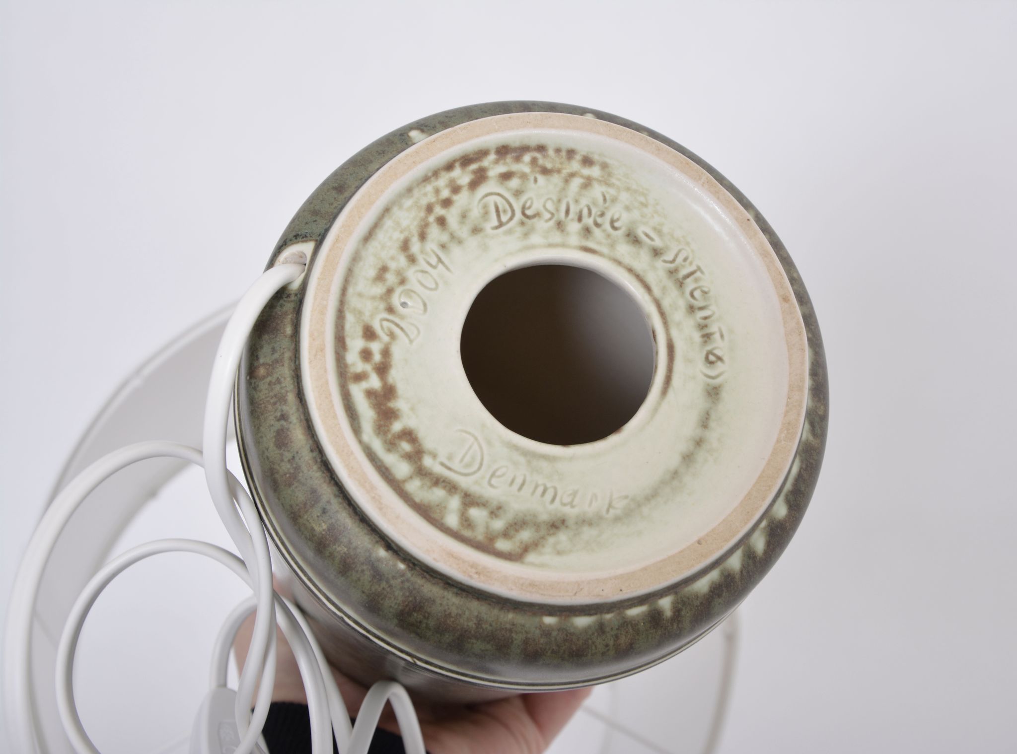 Danish mid-century modern ceramic table lamp by Desiree Stentoj