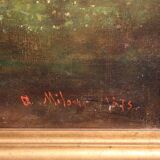 19th century Italian signed bucolic landscape painting