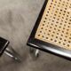 Pair of black Breuer b32 chairs and cannage