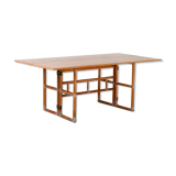 Mcguire rattan flip-top console or dining table light oak