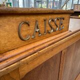 Oak cash register counter from the early 20th century