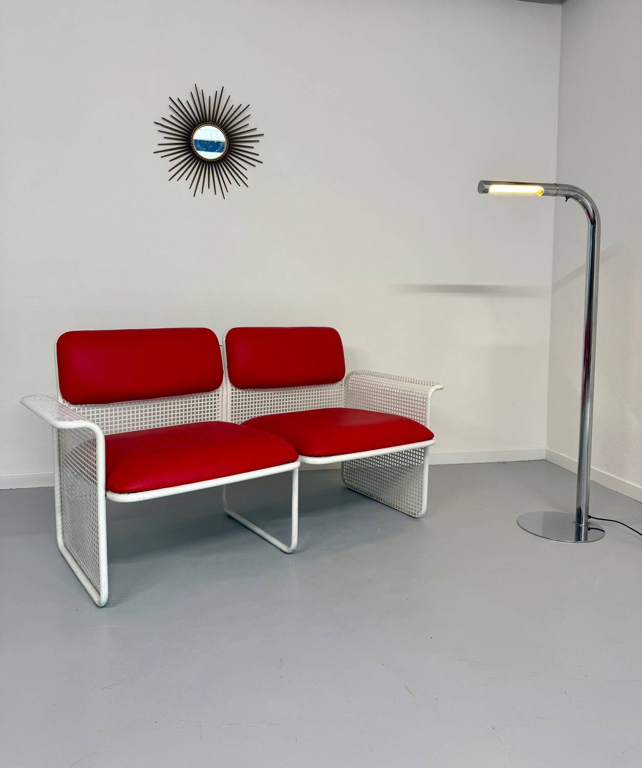 Old 2 seater sofa Italian design from the 70s Talin Vicenza metal per