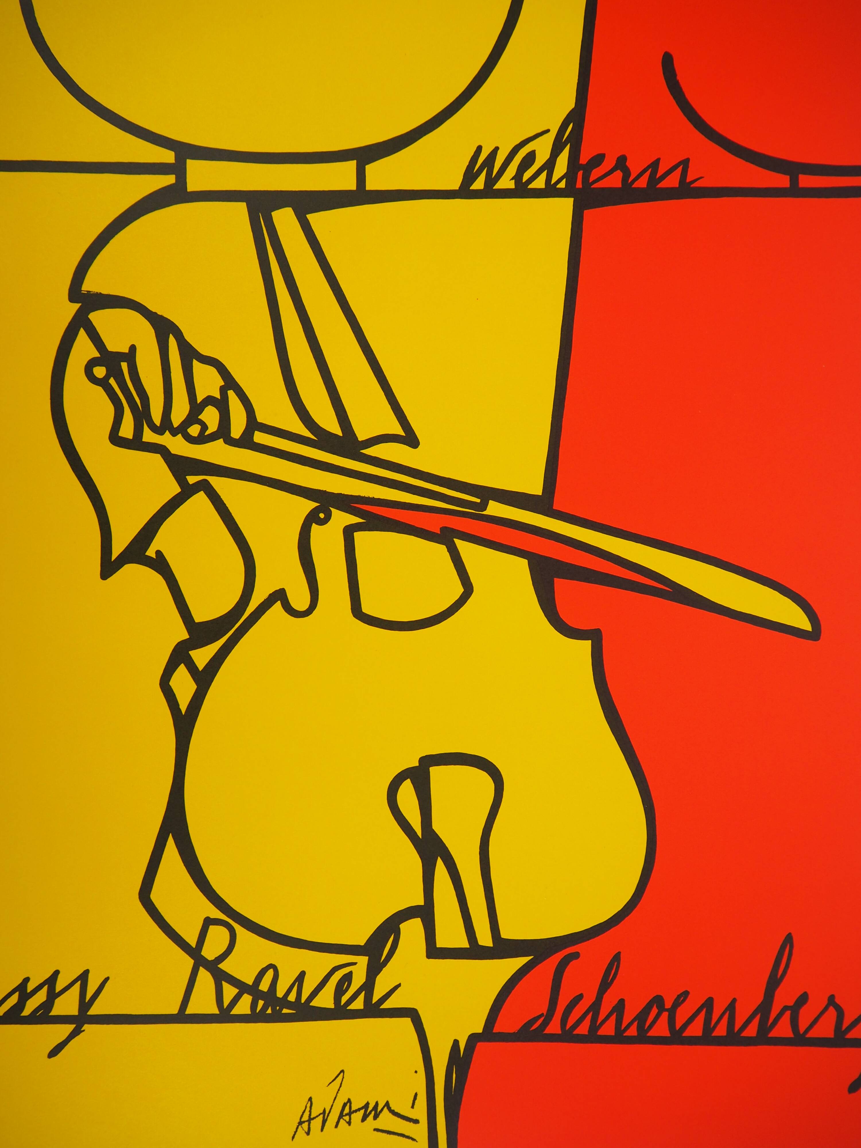 Valerio ADAMI (1935) Cello, 1976 Original vintage poster