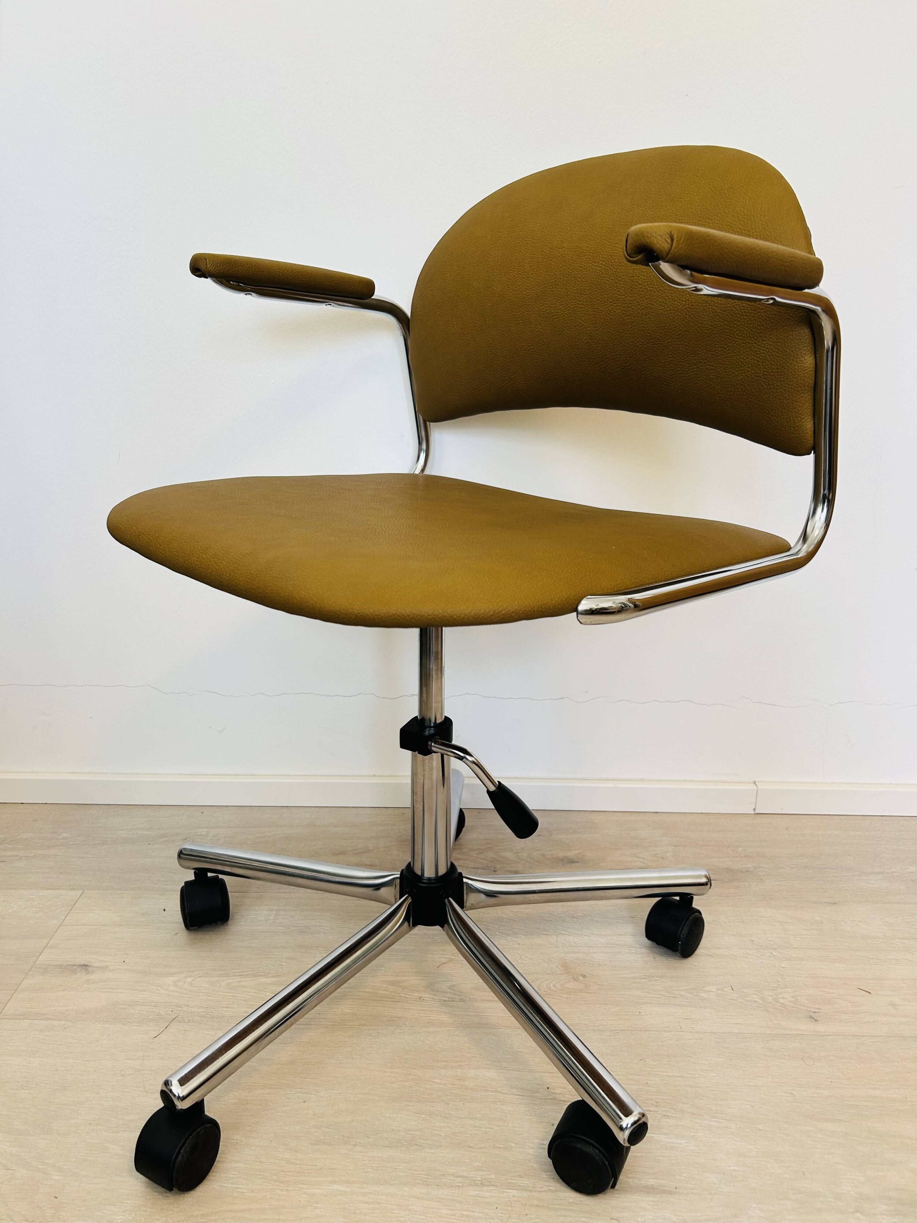 Vintage Mustard Office Chair by Kovona Model K-107  from Czechoslovakia 1979