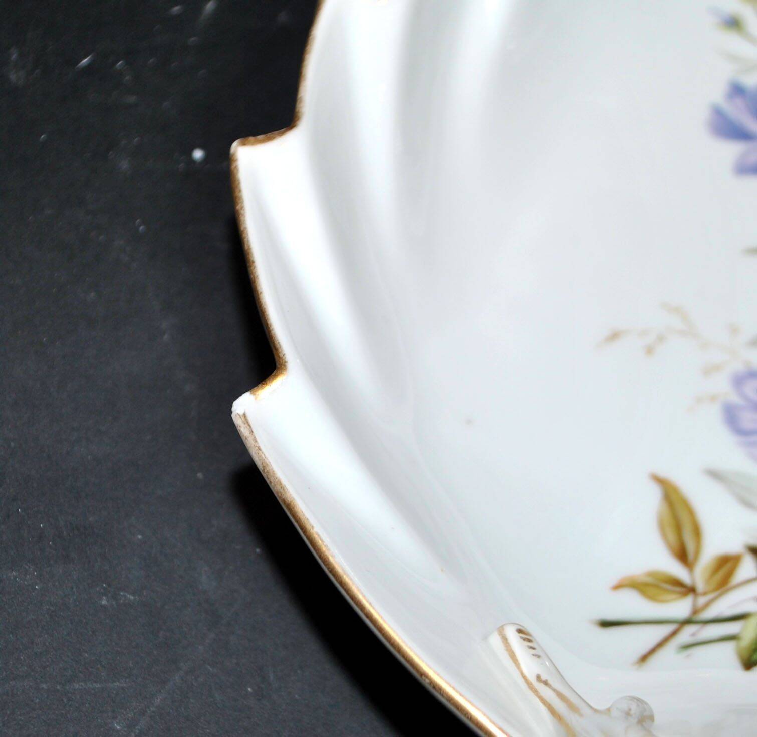 Meissen ravier coupelle décor fleurs peint en porcelaine signé Meissen
