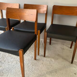 1970’s mid century drop leaf dining table and 4 dining chairs by Schreiber