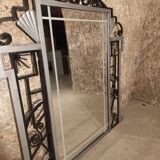 Art Deco trumeau mirror in steel