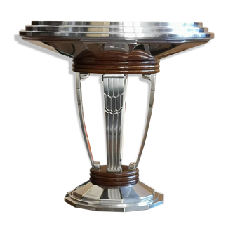 Center table cut silver metal art deco Durousseau and Raynaud