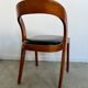 Lot 4 chairs in curved wood and leather design Baumann gondola model 60s vintage