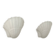 Pair of vintage shell wall lights, matte white plaster, France 1970