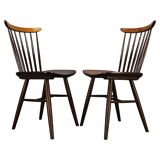 Pair of Drevounia solid beech and plywood veneer chairs, Czechoslovakia, 1970s