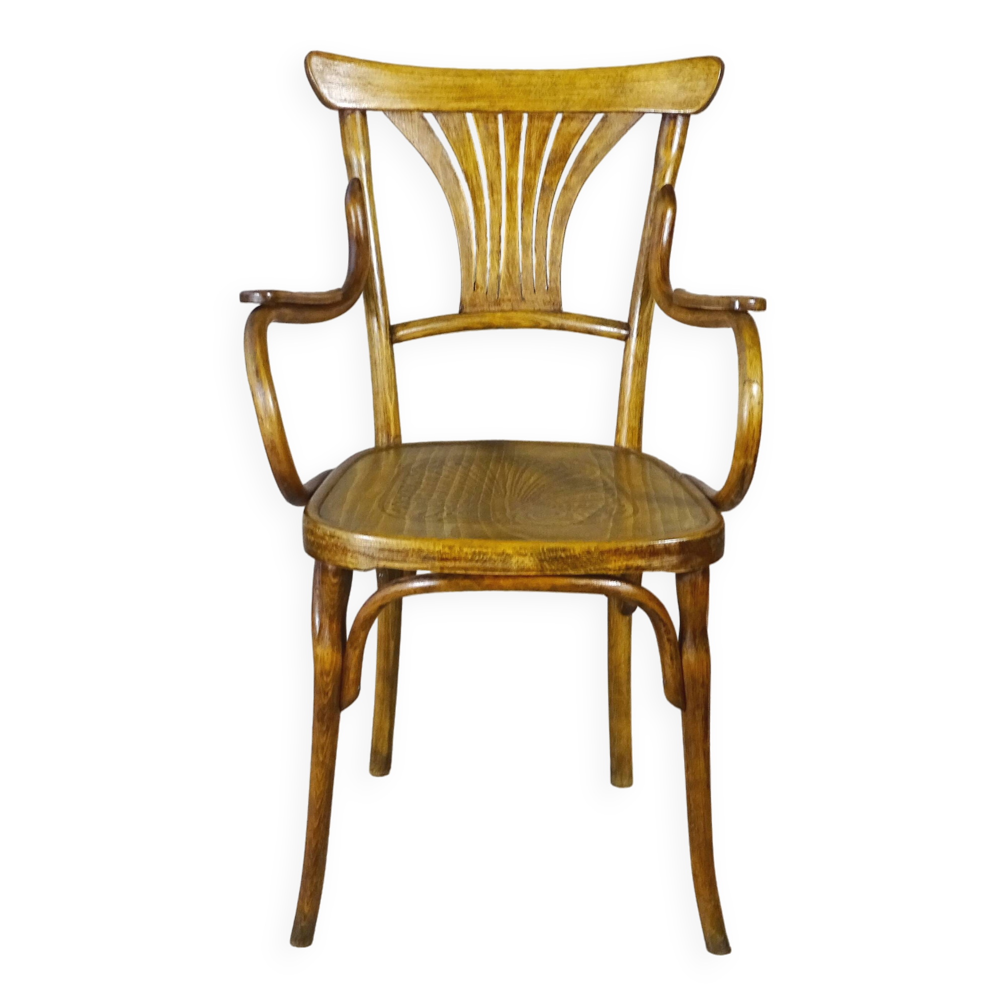 KOHN armchair N°196, circa 1905, bistro wood seat